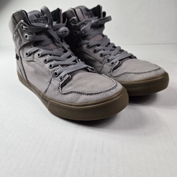 Supra Charcoal Canvas High-Top Sneakers - Picture 2 of 10